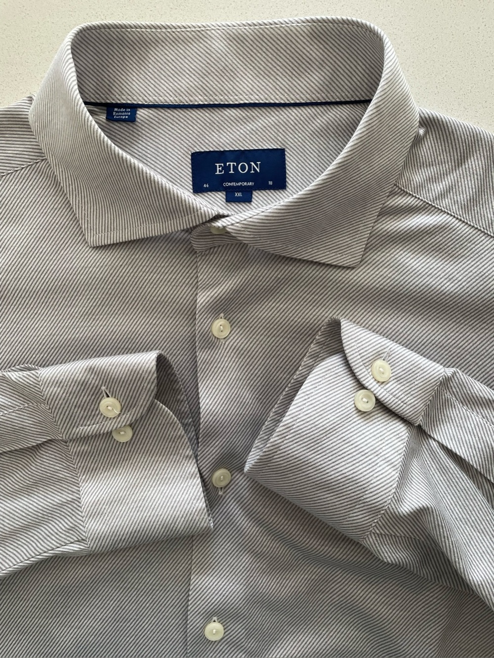 Eton - all cotton button up shirt Size 46 (18”neck)